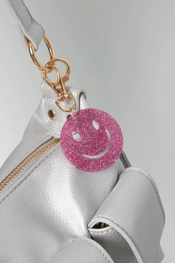 Smiley sleutelhanger Fuchsia - Afbeelding 2