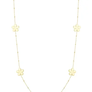 Bloem ketting lang Goud