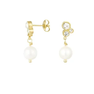 Parel steen oorbel Goud