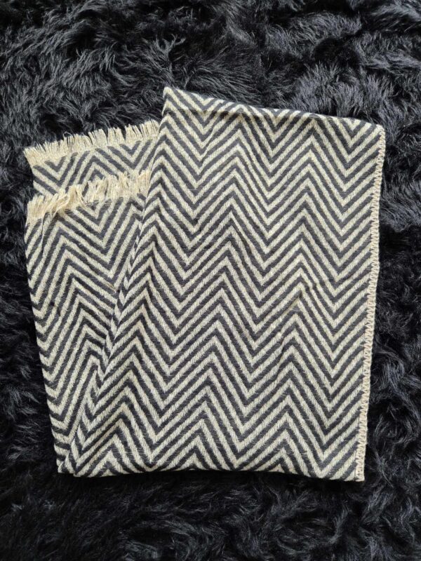 Smal zigzag sjaal Beige/Zwart - Afbeelding 2