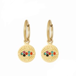 Colour eye oorbel Goud