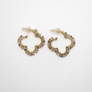 Flower stones oorbel Goud