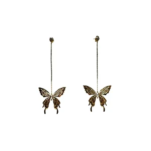 Vlinder hanger oorbel Goud