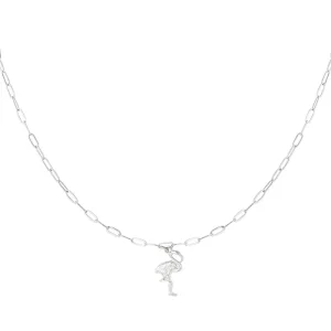 Flamingo ketting Zilver