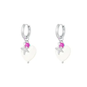 Zeester oorbel Zilver