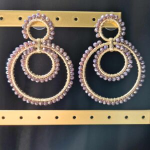 Ronde kralen oorbel Goud