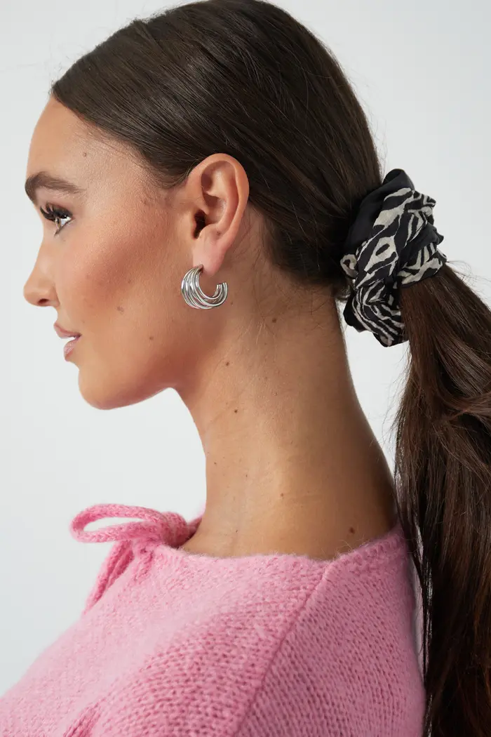 Scrunchies duo zebra Zwart/Wit - Afbeelding 2