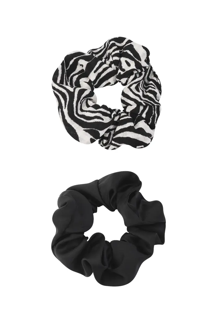 Scrunchies duo zebra Zwart/Wit