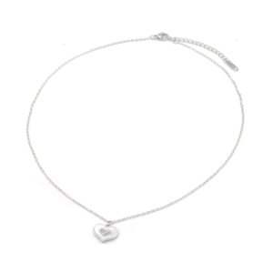 Heart in heart necklace Silver