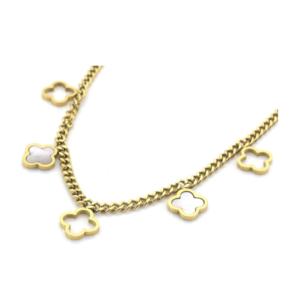 Klaver 5 ketting Goud