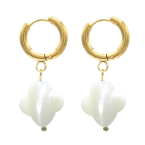 Clover stone earring Silver