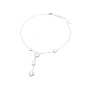 Clover necklace Silver/White