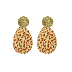 Elena earring spots Gold/Beige