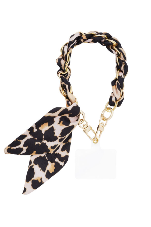 Telefoonkoord kort leopard Black/Taupe