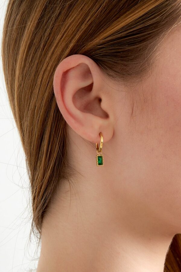 Small stones earring Gold - Afbeelding 2
